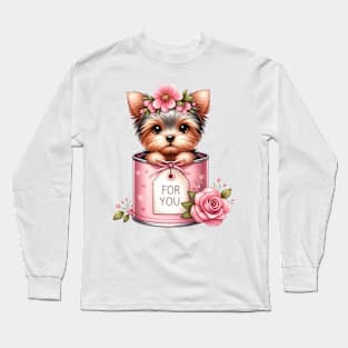 Valentine Yorkshire Terrier Dog For You Long Sleeve T-Shirt